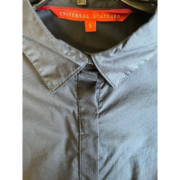 Universal Standard Navy Blue Elbe Popover Blouse Long Sleeve Size S/14 - Picture 3 of 10